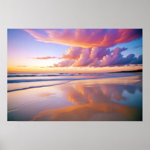 Beach Landscape Tropical Sunset Dusk Tranquil Calm Poster