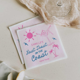 Beach Last Toast Bachelorette Weekend Napkin