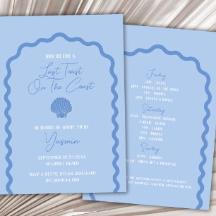 Beach Last Toast On The Coast Bachelorette Invitation