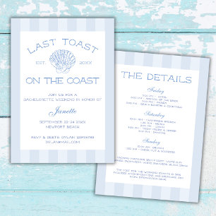 Beach Last Toast On The Coast Bachelorette Weekend Invitation