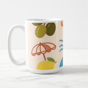 Beach Lemon Summer Doodles Playful Vibes Coffee Mug