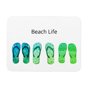 Beach Life and Flip Flops customisable Magnet
