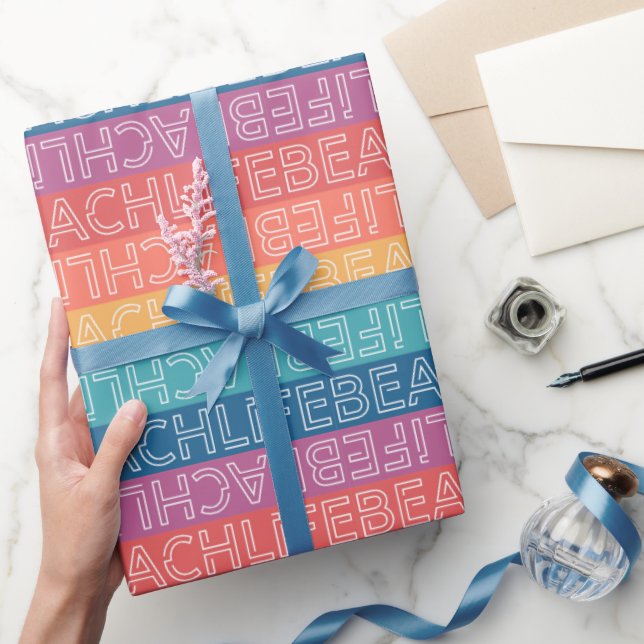 Beach Life Birthday Party Wrapping Paper (Gifting)