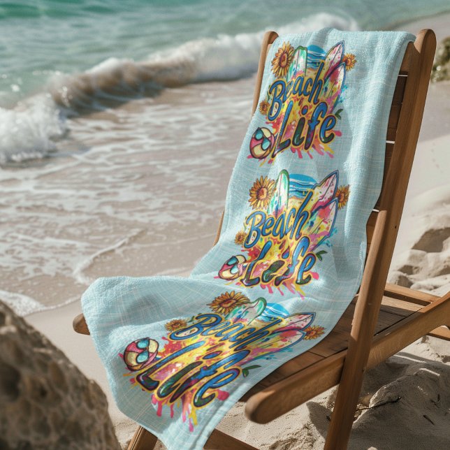 Beach Life Blue Beach Towel (Creator Uploaded)