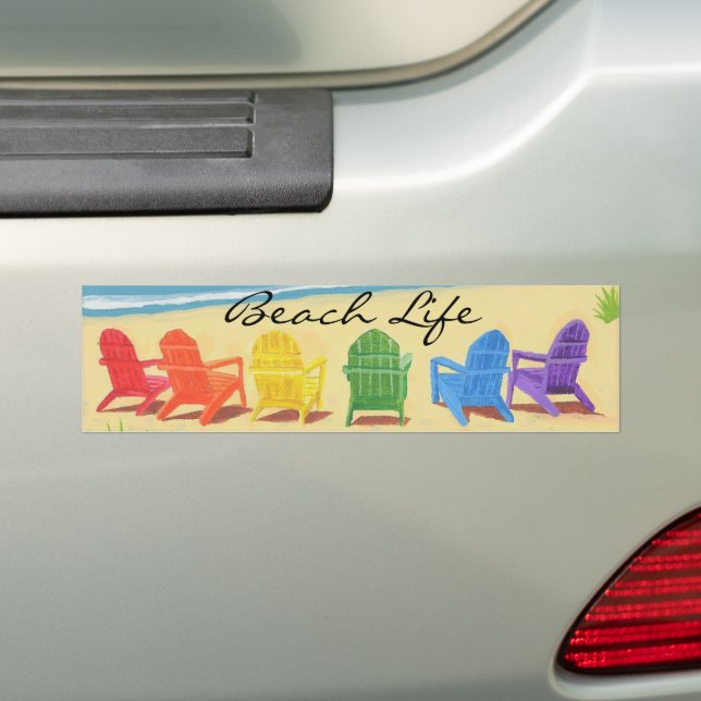 Beach Life Bumper Sticker (On Car)