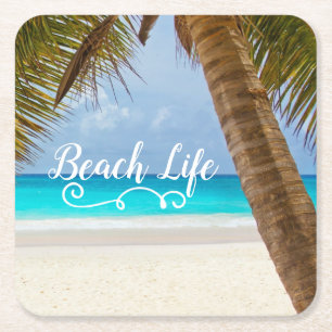 Beach Life Coasters - Palm Trees & Turquoise Water