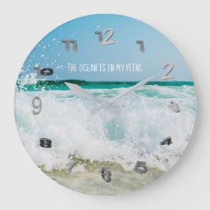 Beach Life Decor Personalised Ocean Sea Quote Large Clock