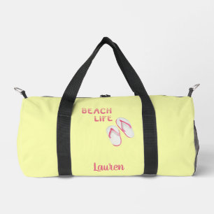 Beach Life Flip Flops Personalised Duffle Bag