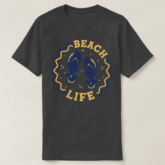 Beach Life Fun Summer Flip Flop Badge 2 T-Shirt (Design Front)