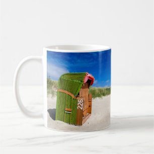 Beach life Green Beach chair photo with text Coffee Mug