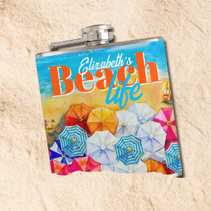 Beach Life Hip Flask