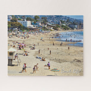 Beach Life! Laguna Beach sand and people Jigsaw Puzzle