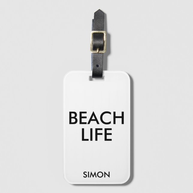 Beach Life Lifeguard Gift Luggage Tag (Front Vertical)