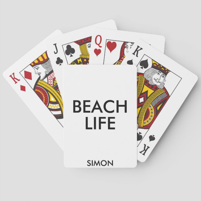Beach Life Lifeguard Gift Playing Cards (Back)