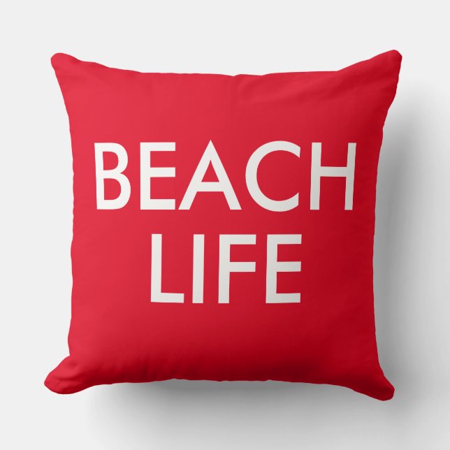 Beach Life Lifeguard Gift red Cushion (Front)