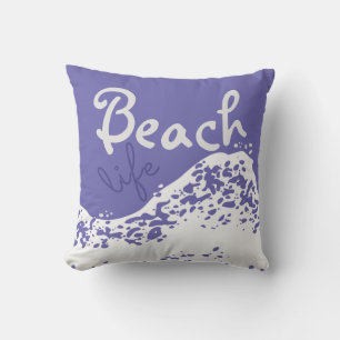 beach life medium slate blue wave splashes cushion
