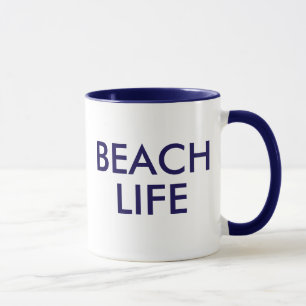 Beach Life Mug in Blue Navy