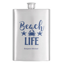 Beach LIFE  Quote Nautical Coastal Summer Navy