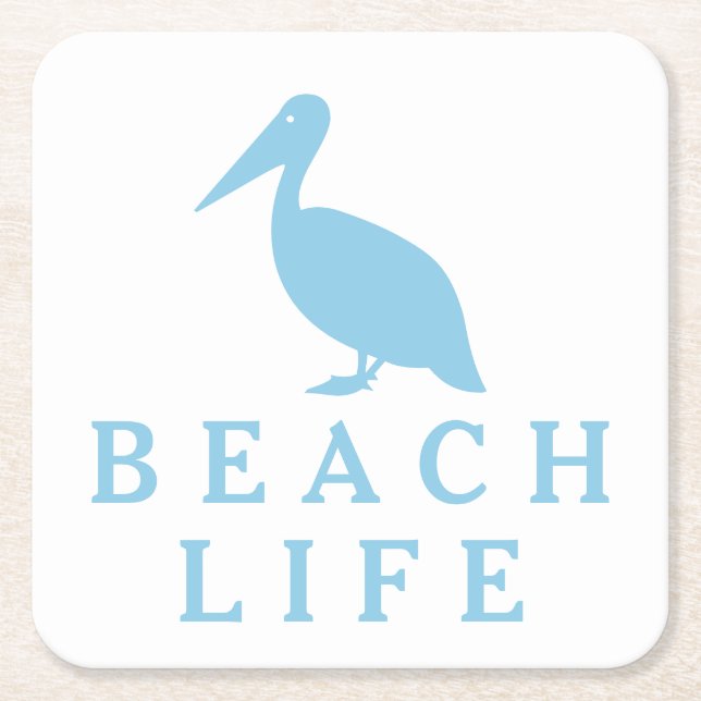 Beach Life Square Paper Coaster (Front)
