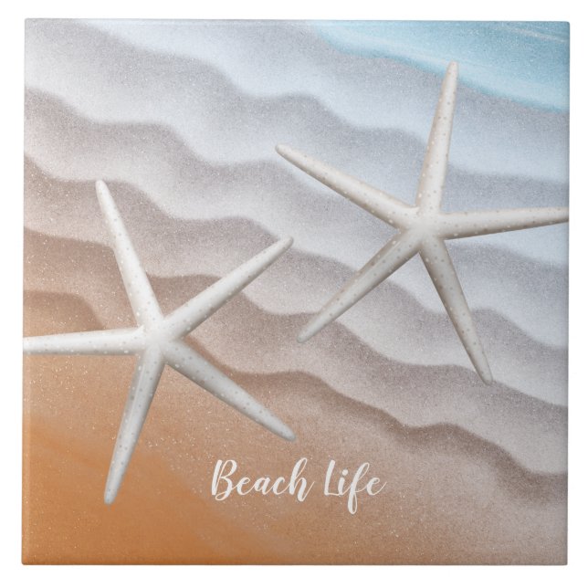 Beach Life Starfish Ceramic Tile (Front)