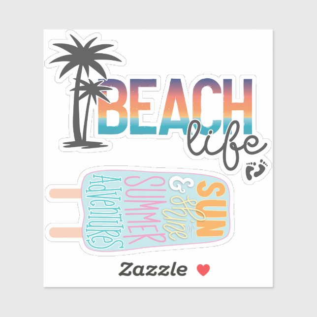 Beach Life, Summer Sticker Pack - GraphicLoveShop (Sheet)