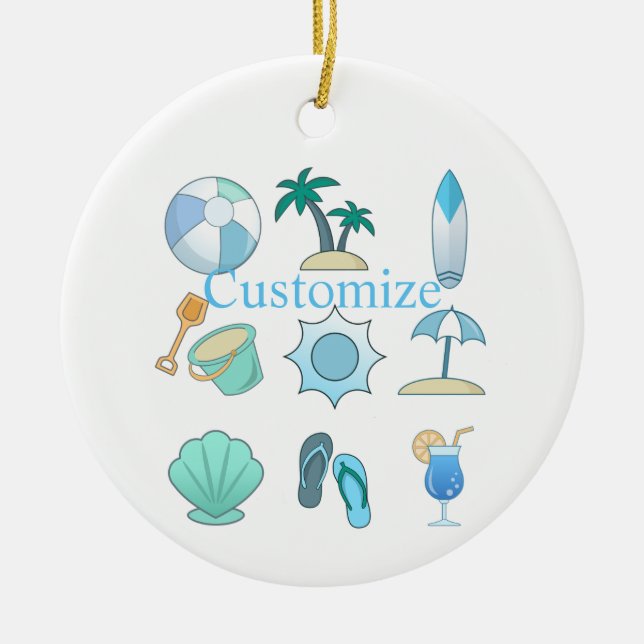 Beach Life Things Thunder_Cove  Ceramic Ornament (Front)