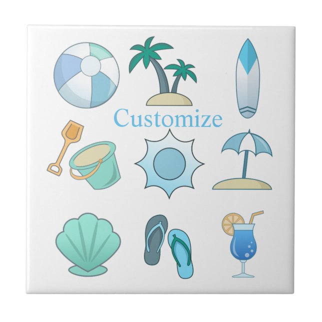 Beach Life Things Thunder_Cove  Ceramic Tile (Front)