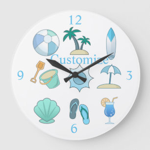Beach Life Things Thunder_Cove Large Clock