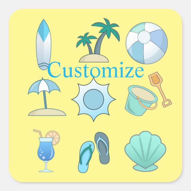 Beach Life Things Thunder_Cove  Square Sticker (Front)