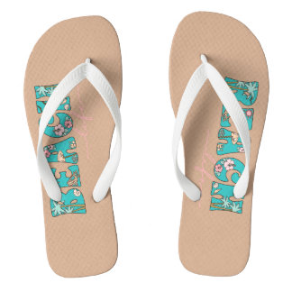 Beach Life Tropical Design Thongs