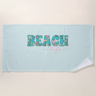 Beach Life Tropical Summer Customised Towel