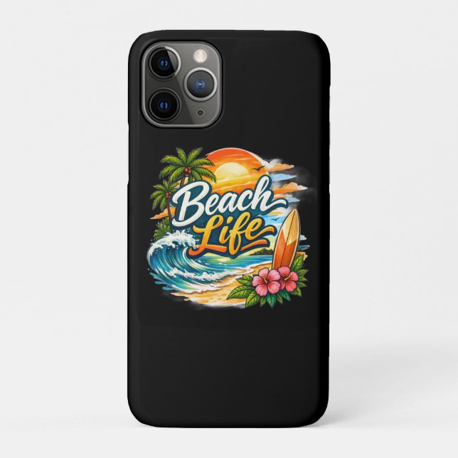 Beach Life – Tropical Sunset Surf Case-Mate iPhone Case (Back)