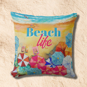 Beach Life Umbrellas in Sand Cushion