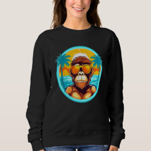 Beach Life with a Monkey Twist Eye Catching Summer Sweatshirt