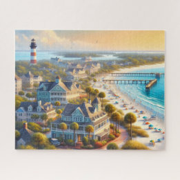 Beach Life with Lighthouse  Jigsaw Puzzle