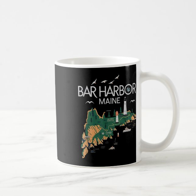 Beach Lighthouse Bar Harbour Maine  Coffee Mug (Right)
