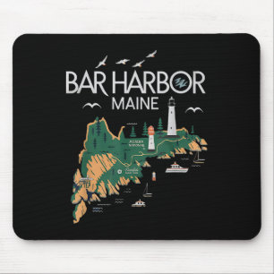 Beach Lighthouse Bar Harbour Maine Mouse Pad