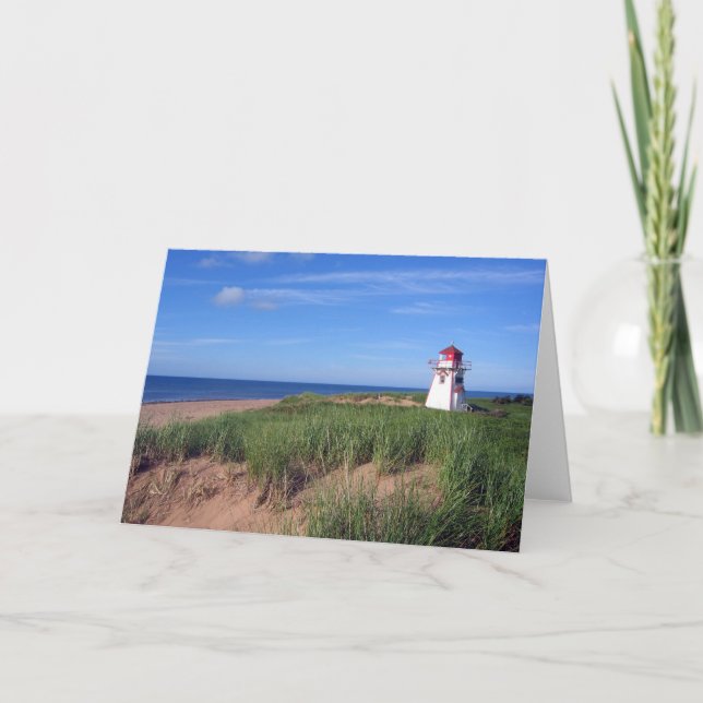 Beach Lighthouse Greeting Card (Front)