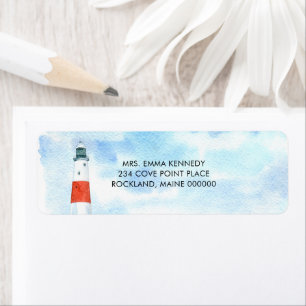 Beach Lighthouse Nautical Themed Return Address  Label