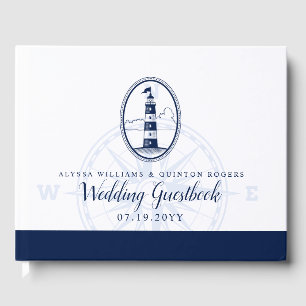 Beach Lighthouse Nautical Themed Wedding Guest Book