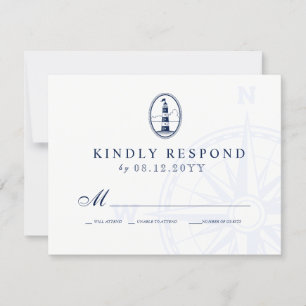 Beach Lighthouse   Nautical Themed Wedding RSVP