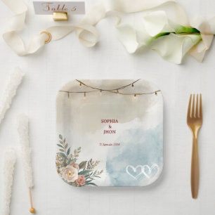 Beach Lighting Soft Theme Elegant Minimal Modren Paper Plate