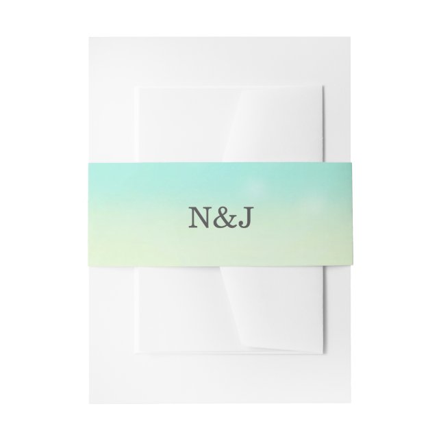 Beach Look Ombre Summer Tropical Wedding Invitation Belly Band (Front Example)