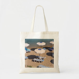 Beach Lounge   Rhodes, Dodecanese Islands, Greece Tote Bag