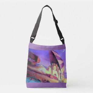 beach lounging mermaid lavender crossbody bag