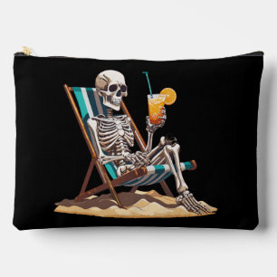 Beach Lounging Skeleton Halloween Accessory Pouch