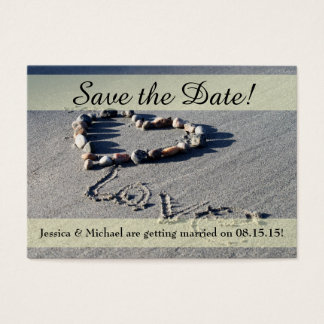 Beach Love Save the Date Business Card