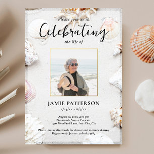 Beach Lover Celebration of Life Photo, Funeral Invitation