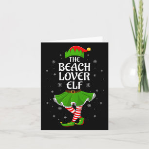 Beach Lover Elf Christmas Family Girls Women Elf S Card