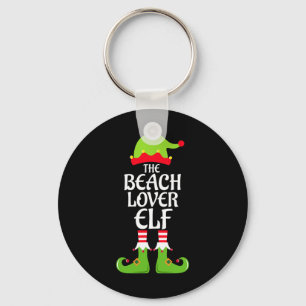 Beach Lover Elf Matching Family Group Christmas Pa Key Ring
